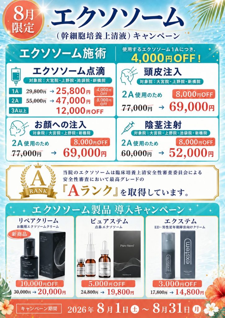 エクソソーム（幹細胞培養上清液）の点⿐薬『Pure Stem（ピュアステム